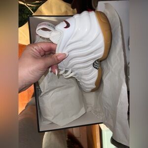 White Foamposite Sneakers with Gum Sole